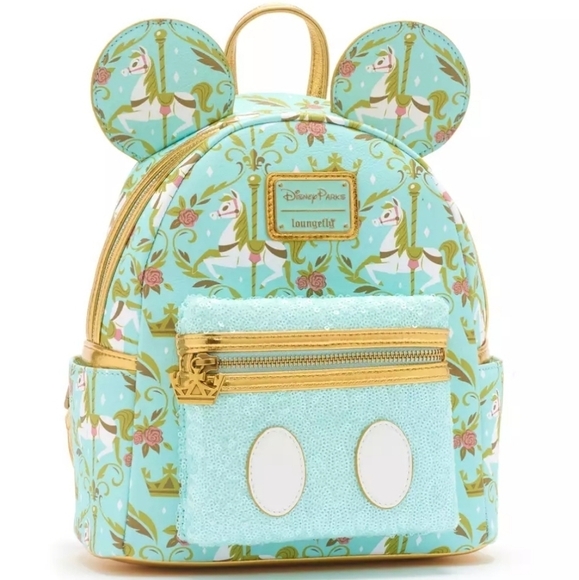 Loungefly Prince Charming Regal Carrousel Mickey Main Attraction Disney Backpack - Picture 8 of 8